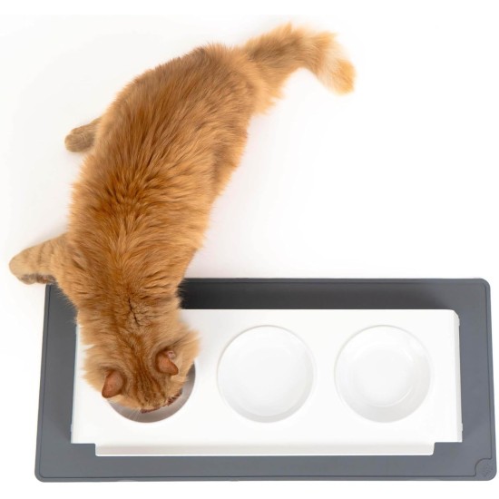 LucyBalu® Bowl Mat for Cats, Cat Mat for Water & Food Bowl, Silicone Mat as Non-Slip Mat for Cat Bowl, Feeding Mat, Cat Feeding Mat, Rectangular, XL Taupe LucyBalu® Bowl Mat for Cats, Cat Mat for Water & Food Bowl, Silicone Mat as Non-Slip Mat for Cat Bowl, Feeding Mat, Cat Feeding Mat, Rectangular, XL Taupe