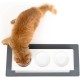 LucyBalu® Bowl Mat for Cats, Cat Mat for Water & Food Bowl, Silicone Mat as Non-Slip Mat for Cat Bowl, Feeding Mat, Cat Feeding Mat, Rectangular, XL Taupe