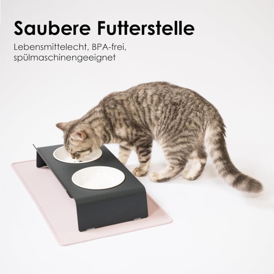 LucyBalu® Bowl Mat for Cats, Cat Mat for Water & Food Bowl, Silicone Mat as Non-Slip Mat for Cat Bowl, Feeding Mat, Cat Feeding Mat, Rectangular, XL Taupe LucyBalu® Bowl Mat for Cats, Cat Mat for Water & Food Bowl, Silicone Mat as Non-Slip Mat for Cat Bowl, Feeding Mat, Cat Feeding Mat, Rectangular, XL Taupe