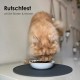 LucyBalu® Bowl Mat for Cats, Cat Mat for Water & Food Bowl, Silicone Mat as Non-Slip Mat for Cat Bowl, Feeding Mat, Cat Feeding Mat, Rectangular, XL Taupe