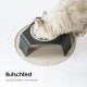 LucyBalu® Bowl Mat for Cats, Cat Mat for Water & Food Bowl, Silicone Mat as Non-Slip Mat for Cat Bowl, Feeding Mat, Cat Feeding Mat, Rectangular, XL Taupe