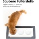 LucyBalu® Bowl Mat for Cats, Cat Mat for Water & Food Bowl, Silicone Mat as Non-Slip Mat for Cat Bowl, Feeding Mat, Cat Feeding Mat, Rectangular, XL Taupe