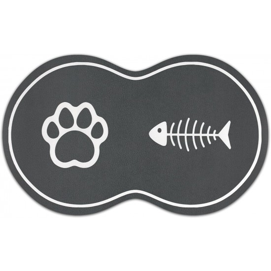 Lurowo Cat Bowl Mat, 60 x 36 cm, Non-Slip Mat, Cat Bowl, Absorbent Feeding Mat, Waterproof Cat Bowl Mat, Mat for Cat Bowl Lurowo Cat Bowl Mat, 60 x 36 cm, Non-Slip Mat, Cat Bowl, Absorbent Feeding Mat, Waterproof Cat Bowl Mat, Mat for Cat Bowl