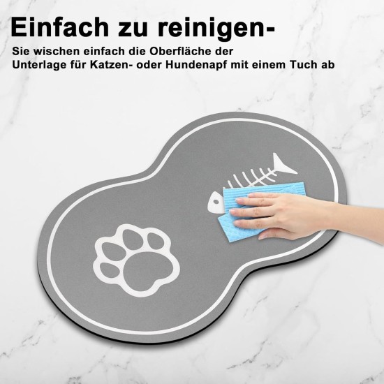 Lurowo Dog Bowl Mat, 40 x 60 cm, Non-Slip Mat, Cat Bowl, Absorbency Feeding Mat, Dogs, Waterproof Bowl Mat, Cats, Mat for Dog Bowl Lurowo Dog Bowl Mat, 40 x 60 cm, Non-Slip Mat, Cat Bowl, Absorbency Feeding Mat, Dogs, Waterproof Bowl Mat, Cats, Mat for Dog Bowl