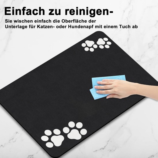 Lurowo Dog Bowl Mat, 40 x 60 cm, Non-Slip Mat, Cat Bowl, Absorbency Feeding Mat, Dogs, Waterproof Bowl Mat, Cats, Mat for Dog Bowl Lurowo Dog Bowl Mat, 40 x 60 cm, Non-Slip Mat, Cat Bowl, Absorbency Feeding Mat, Dogs, Waterproof Bowl Mat, Cats, Mat for Dog Bowl