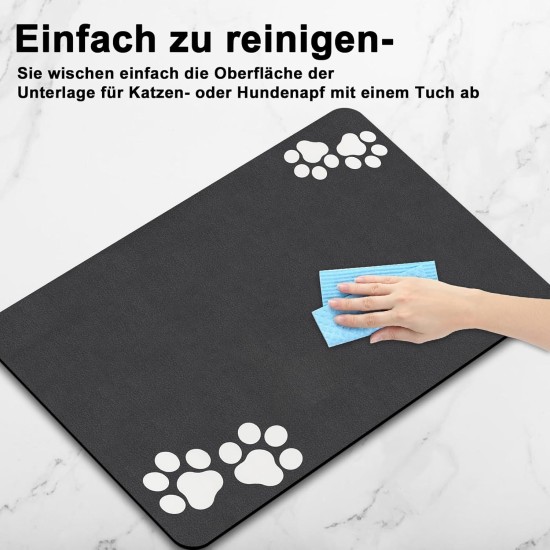 Lurowo Dog Bowl Mat, 40 x 60 cm, Non-Slip Mat, Cat Bowl, Absorbency Feeding Mat, Dogs, Waterproof Bowl Mat, Cats, Mat for Dog Bowl Lurowo Dog Bowl Mat, 40 x 60 cm, Non-Slip Mat, Cat Bowl, Absorbency Feeding Mat, Dogs, Waterproof Bowl Mat, Cats, Mat for Dog Bowl