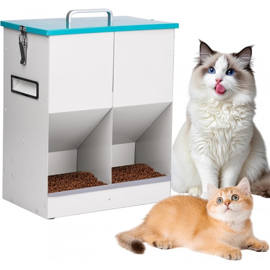 MUYIRTED Automatic Cat Feeder, 2 Bowls, 10 L Feeders, Cat Feeder for Cat Food, Made of Metal, Dry Food Automatic for Cats and Small Dogs, Rabbits, Feeding Station Cats MUYIRTED Automatic Cat Feeder, 2 Bowls, 10 L Feeders, Cat Feeder for Cat Food, Made of Metal, Dry Food Automatic for Cats and Small Dogs, Rabbits, Feeding Station Cats