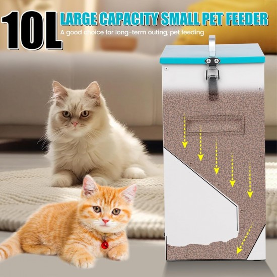MUYIRTED Automatic Cat Feeder, 2 Bowls, 10 L Feeders, Cat Feeder for Cat Food, Made of Metal, Dry Food Automatic for Cats and Small Dogs, Rabbits, Feeding Station Cats MUYIRTED Automatic Cat Feeder, 2 Bowls, 10 L Feeders, Cat Feeder for Cat Food, Made of Metal, Dry Food Automatic for Cats and Small Dogs, Rabbits, Feeding Station Cats