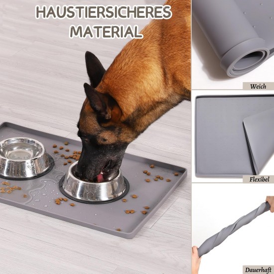 MateeyLife Cat Bowl Mat Large Dog Bowl Mat Small Dogs Silicone Mat Dog Bowl Large Dogs Non-Slip Mat Cat Bowl Cat Feeding Bowl Mat 55 x 35 cm MateeyLife Cat Bowl Mat Large Dog Bowl Mat Small Dogs Silicone Mat Dog Bowl Large Dogs Non-Slip Mat Cat Bowl Cat Feeding Bowl Mat 55 x 35 cm