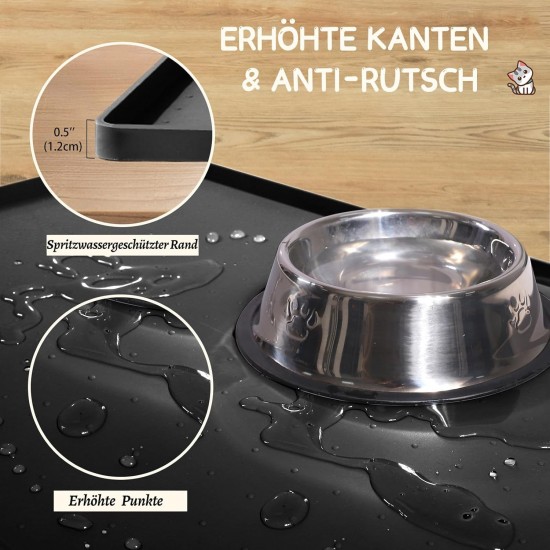 MateeyLife Cat Bowl Mat Large Dog Bowl Mat Small Dogs Silicone Mat Dog Bowl Large Dogs Non-Slip Mat Cat Bowl Cat Feeding Bowl Mat 55 x 35 cm MateeyLife Cat Bowl Mat Large Dog Bowl Mat Small Dogs Silicone Mat Dog Bowl Large Dogs Non-Slip Mat Cat Bowl Cat Feeding Bowl Mat 55 x 35 cm