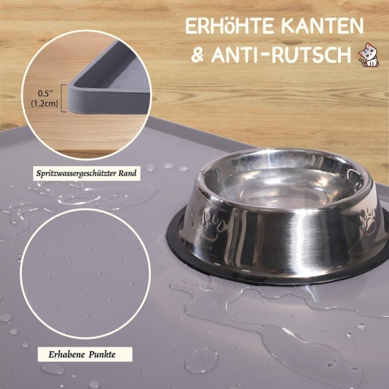 MateeyLife Cat Bowl Mat Large Dog Bowl Mat Small Dogs Silicone Mat Dog Bowl Large Dogs Non-Slip Mat Cat Bowl Cat Feeding Bowl Mat 55 x 35 cm MateeyLife Cat Bowl Mat Large Dog Bowl Mat Small Dogs Silicone Mat Dog Bowl Large Dogs Non-Slip Mat Cat Bowl Cat Feeding Bowl Mat 55 x 35 cm