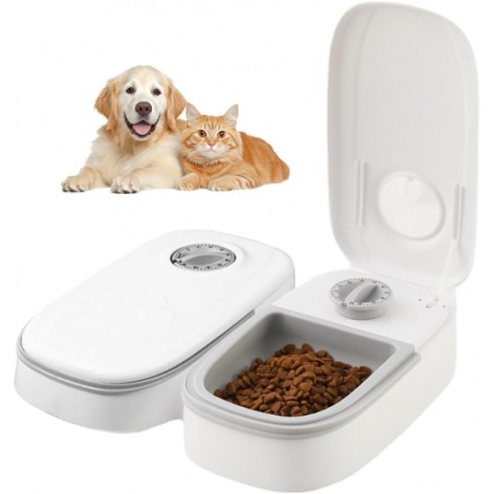 Mineup Automatic Cat Feeder, 700 ml Automatic Feeder for Cats, 2 Meals Cat Food Automatic with 48 Hour Timer, Automatic Feeder for Cats and Dogs for Wet Food and Dry Food Mineup Automatic Cat Feeder, 700 ml Automatic Feeder for Cats, 2 Meals Cat Food Automatic with 48 Hour Timer, Automatic Feeder for Cats and Dogs for Wet Food and Dry Food