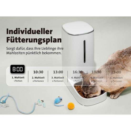 Molly&Cody Balou Automatic Feeder for Cats and Dogs (4L Container, Automatic Feeder for Dry Food, Feeding according to Schedule, LED Display, Button Lock, Dual Power Supply, Stainless Steel) Molly&Cody Balou Automatic Feeder for Cats and Dogs (4L Container, Automatic Feeder for Dry Food, Feeding according to Schedule, LED Display, Button Lock, Dual Power Supply, Stainless Steel)