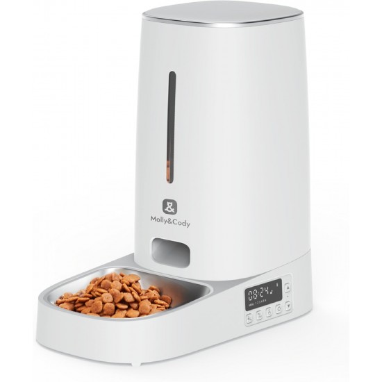 Molly&Cody Balou Automatic Feeder for Cats and Dogs (4L Container, Automatic Feeder for Dry Food, Feeding according to Schedule, LED Display, Button Lock, Dual Power Supply, Stainless Steel) Molly&Cody Balou Automatic Feeder for Cats and Dogs (4L Container, Automatic Feeder for Dry Food, Feeding according to Schedule, LED Display, Button Lock, Dual Power Supply, Stainless Steel)