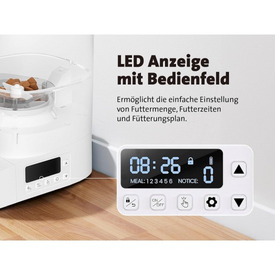 Molly&Cody Balou Automatic Feeder for Cats and Dogs (4L Container, Automatic Feeder for Dry Food, Feeding according to Schedule, LED Display, Button Lock, Dual Power Supply, Stainless Steel) Molly&Cody Balou Automatic Feeder for Cats and Dogs (4L Container, Automatic Feeder for Dry Food, Feeding according to Schedule, LED Display, Button Lock, Dual Power Supply, Stainless Steel)