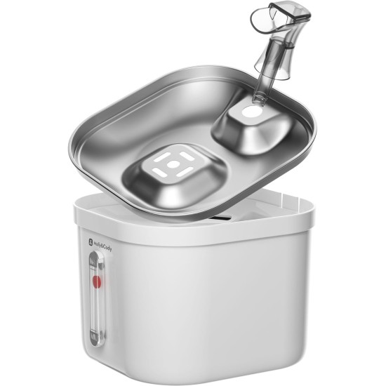 Molly&Cody Spring Drinking Fountain for Cats and Dogs (2L Water Capacity, Automatic Water Dispenser, Ultra Quiet Water Pump, Visible Water Level Indicator, 3-Way Filter System, Compact, Stainless Molly&Cody Spring Drinking Fountain for Cats and Dogs (2L Water Capacity, Automatic Water Dispenser, Ultra Quiet Water Pump, Visible Water Level Indicator, 3-Way Filter System, Compact, Stainless