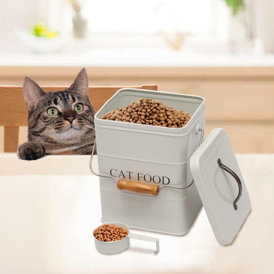 Morezi Cat Food Storage Jar with Lid and Spoon, Cat Food Container, Dry Food Container, Storage Jar, Black Morezi Cat Food Storage Jar with Lid and Spoon, Cat Food Container, Dry Food Container, Storage Jar, Black