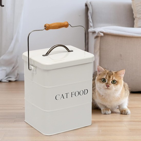 Morezi Cat Food Storage Jar with Lid and Spoon, Cat Food Container, Dry Food Container, Storage Jar, Black Morezi Cat Food Storage Jar with Lid and Spoon, Cat Food Container, Dry Food Container, Storage Jar, Black