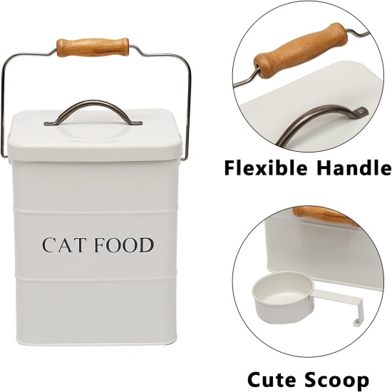 Morezi Cat Food Storage Jar with Lid and Spoon, Cat Food Container, Dry Food Container, Storage Jar, Black Morezi Cat Food Storage Jar with Lid and Spoon, Cat Food Container, Dry Food Container, Storage Jar, Black