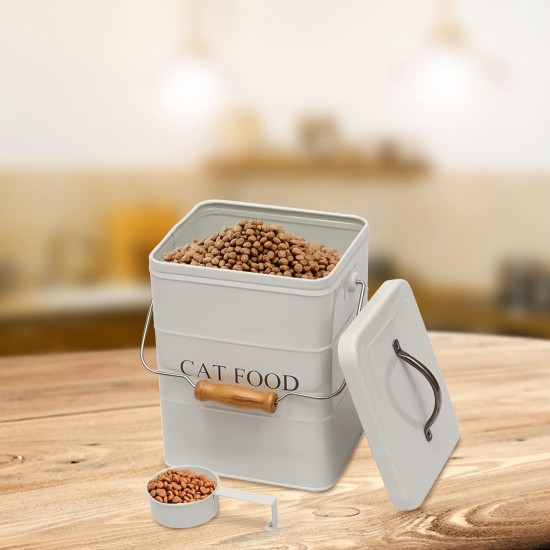 Morezi Cat Food Storage Jar with Lid and Spoon, Cat Food Container, Dry Food Container, Storage Jar, Black Morezi Cat Food Storage Jar with Lid and Spoon, Cat Food Container, Dry Food Container, Storage Jar, Black