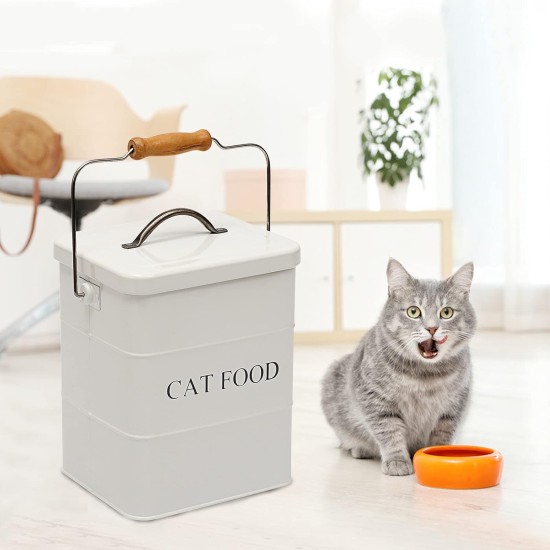 Morezi Cat Food Storage Jar with Lid and Spoon, Cat Food Container, Dry Food Container, Storage Jar, Black Morezi Cat Food Storage Jar with Lid and Spoon, Cat Food Container, Dry Food Container, Storage Jar, Black