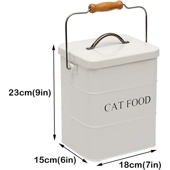 Morezi Cat Food Storage Jar with Lid and Spoon, Cat Food Container, Dry Food Container, Storage Jar, Black Morezi Cat Food Storage Jar with Lid and Spoon, Cat Food Container, Dry Food Container, Storage Jar, Black