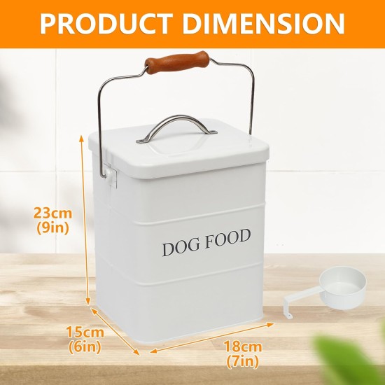 Morezi Cat Food Storage Jar with Lid and Spoon, Cat Food Container, Dry Food Container, Storage Jar, Black Morezi Cat Food Storage Jar with Lid and Spoon, Cat Food Container, Dry Food Container, Storage Jar, Black
