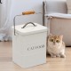 Morezi Cat Food Storage Jar with Lid and Spoon, Cat Food Container, Dry Food Container, Storage Jar, White