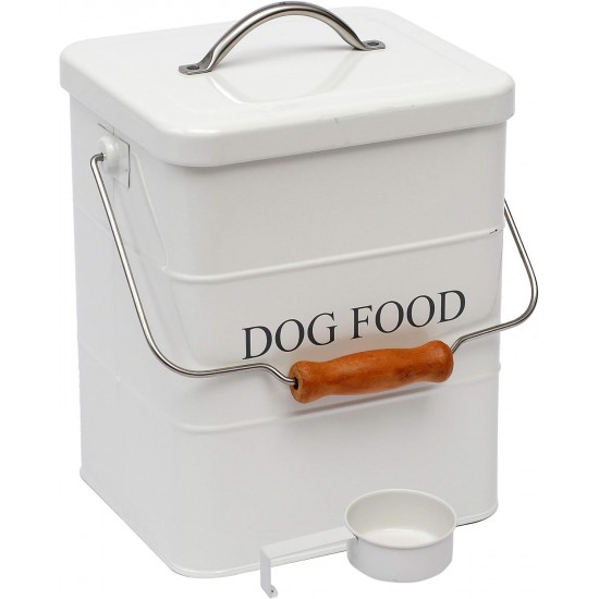 Morezi Cat Food Storage Jar with Lid and Spoon, Cat Food Container, Dry Food Container, Storage Jar, White Morezi Cat Food Storage Jar with Lid and Spoon, Cat Food Container, Dry Food Container, Storage Jar, White