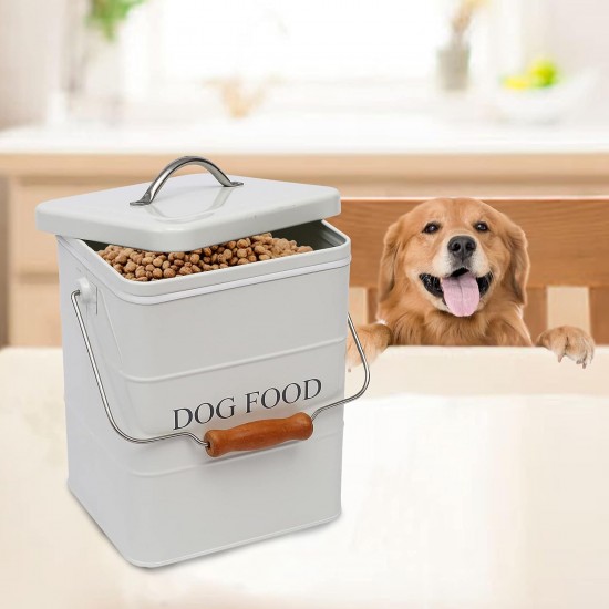Morezi Cat Food Storage Jar with Lid and Spoon, Cat Food Container, Dry Food Container, Storage Jar, White Morezi Cat Food Storage Jar with Lid and Spoon, Cat Food Container, Dry Food Container, Storage Jar, White