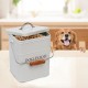 Morezi Cat Food Storage Jar with Lid and Spoon, Cat Food Container, Dry Food Container, Storage Jar, White