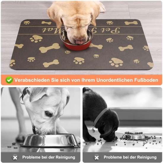 Napfunterlage Hund Katzen Futternapf Unterlage, rutschfest Unterlage Haustiere, Hundefutter Matte Absorbierend Haustier Fütterung Matte Personalisierte Katze Platzset (Braun, 30 x 50 cm) Napfunterlage Hund Katzen Futternapf Unterlage, rutschfest Unterlage Haustiere, Hundefutter Matte Absorbierend Haustier Fütterung Matte Personalisierte Katze Platzset (Braun, 30 x 50 cm)