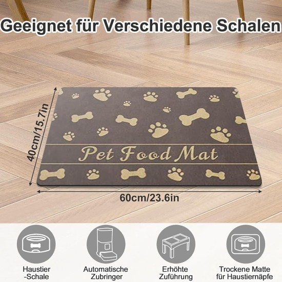 Napfunterlage Hund Katzen Futternapf Unterlage, rutschfest Unterlage Haustiere, Hundefutter Matte Absorbierend Haustier Fütterung Matte Personalisierte Katze Platzset (Braun, 30 x 50 cm) Napfunterlage Hund Katzen Futternapf Unterlage, rutschfest Unterlage Haustiere, Hundefutter Matte Absorbierend Haustier Fütterung Matte Personalisierte Katze Platzset (Braun, 30 x 50 cm)