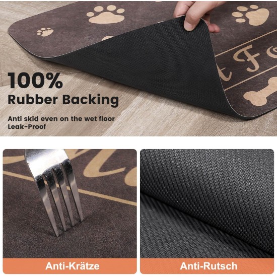 Napfunterlage Hund Katzen Futternapf Unterlage, rutschfest Unterlage Haustiere, Hundefutter Matte Absorbierend Haustier Fütterung Matte Personalisierte Katze Platzset (Braun, 30 x 50 cm) Napfunterlage Hund Katzen Futternapf Unterlage, rutschfest Unterlage Haustiere, Hundefutter Matte Absorbierend Haustier Fütterung Matte Personalisierte Katze Platzset (Braun, 30 x 50 cm)
