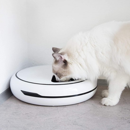 Navaris Automatic Feeder with Timer - 1.6 L Feeder up to 4 Meals a Day - Acoustic Notification - for Small Dogs and Cats Navaris Automatic Feeder with Timer - 1.6 L Feeder up to 4 Meals a Day - Acoustic Notification - for Small Dogs and Cats