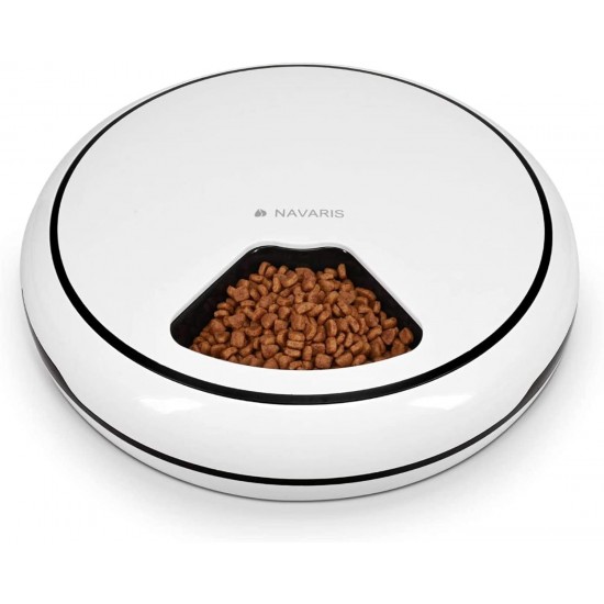 Navaris Automatic Feeder with Timer - 1.6 L Feeder up to 4 Meals a Day - Acoustic Notification - for Small Dogs and Cats Navaris Automatic Feeder with Timer - 1.6 L Feeder up to 4 Meals a Day - Acoustic Notification - for Small Dogs and Cats