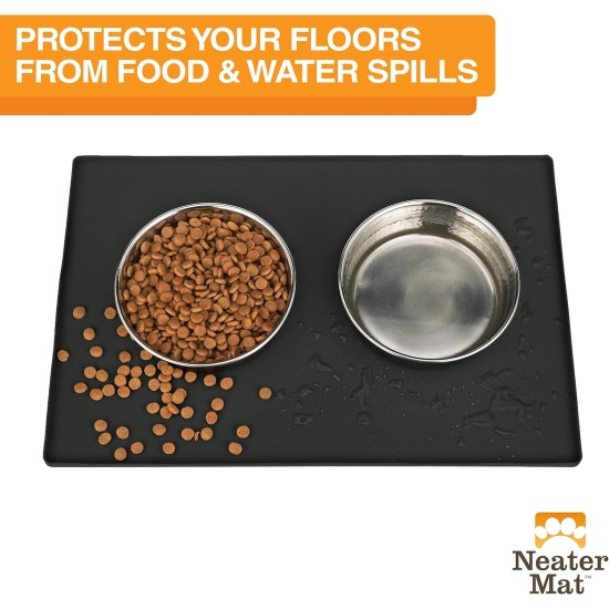 Neater Pet Brands Bowl Mat Dog and Cats Waterproof - Silicone Cat and Dog Bowl Mat - Feeding Mat Dog and Cats Protects Floors from Food and Water (40.6 x 25.5 cm, Cappuccino) Neater Pet Brands Bowl Mat Dog and Cats Waterproof - Silicone Cat and Dog Bowl Mat - Feeding Mat Dog and Cats Protects Floors from Food and Water (40.6 x 25.5 cm, Cappuccino)