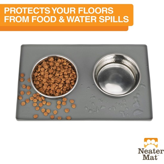 Neater Pet Brands Bowl Mat Dog and Cats Waterproof - Silicone Cat and Dog Bowl Mat - Feeding Mat Dog and Cats Protects Floors from Food and Water (40.6 x 25.5 cm, Cappuccino) Neater Pet Brands Bowl Mat Dog and Cats Waterproof - Silicone Cat and Dog Bowl Mat - Feeding Mat Dog and Cats Protects Floors from Food and Water (40.6 x 25.5 cm, Cappuccino)