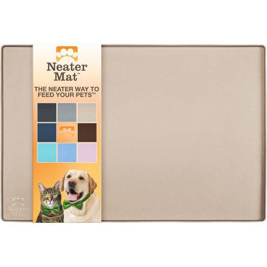 Neater Pet Brands Bowl Mat Dog and Cats Waterproof - Silicone Cat and Dog Bowl Mat - Feeding Mat Dog and Cats Protects Floors from Food and Water (40.6 x 25.5 cm, Cappuccino) Neater Pet Brands Bowl Mat Dog and Cats Waterproof - Silicone Cat and Dog Bowl Mat - Feeding Mat Dog and Cats Protects Floors from Food and Water (40.6 x 25.5 cm, Cappuccino)