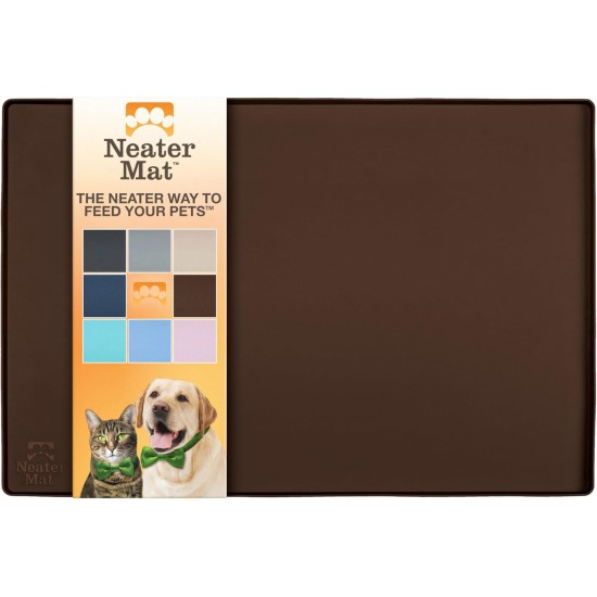 Neater Pet Brands Bowl Mat Dog and Cats Waterproof - Silicone Cat and Dog Bowl Mat - Feeding Mat Dog and Cats Protects Floors from Food and Water (40.6 x 25.5 cm, Cappuccino) Neater Pet Brands Bowl Mat Dog and Cats Waterproof - Silicone Cat and Dog Bowl Mat - Feeding Mat Dog and Cats Protects Floors from Food and Water (40.6 x 25.5 cm, Cappuccino)