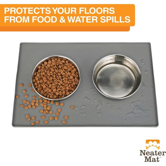 Neater Pet Brands Bowl Mat Dog and Cats Waterproof - Silicone Cat and Dog Bowl Mat - Feeding Mat Dog and Cats Protects Floors from Food and Water (40.6 x 25.5 cm, Cappuccino) Neater Pet Brands Bowl Mat Dog and Cats Waterproof - Silicone Cat and Dog Bowl Mat - Feeding Mat Dog and Cats Protects Floors from Food and Water (40.6 x 25.5 cm, Cappuccino)