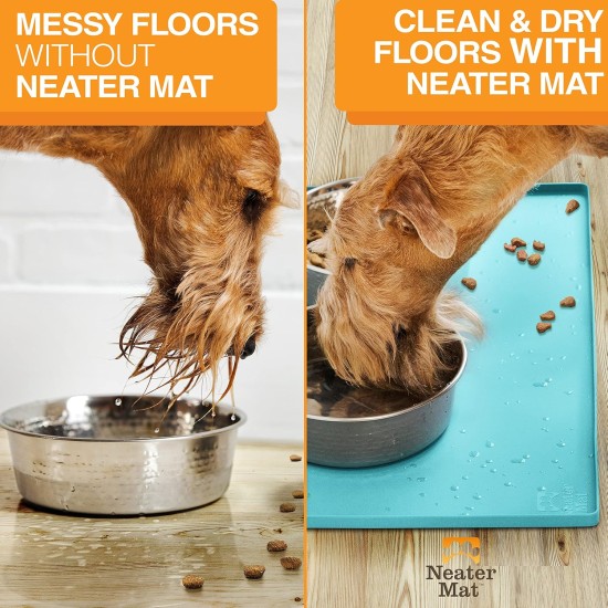 Neater Pet Brands Bowl Mat Dog and Cats Waterproof - Silicone Cat and Dog Bowl Mat - Feeding Mat Dog and Cats Protects Floors from Food and Water (40.6 x 25.5 cm, Cappuccino) Neater Pet Brands Bowl Mat Dog and Cats Waterproof - Silicone Cat and Dog Bowl Mat - Feeding Mat Dog and Cats Protects Floors from Food and Water (40.6 x 25.5 cm, Cappuccino)