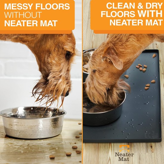 Neater Pet Brands Bowl Mat Dog and Cats Waterproof - Silicone Cat and Dog Bowl Mat - Feeding Mat Dog and Cats Protects Floors from Food and Water (40.6 x 25.5 cm, Cappuccino) Neater Pet Brands Bowl Mat Dog and Cats Waterproof - Silicone Cat and Dog Bowl Mat - Feeding Mat Dog and Cats Protects Floors from Food and Water (40.6 x 25.5 cm, Cappuccino)