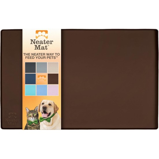 Neater Pet Brands Bowl Mat Dog and Cats Waterproof - Silicone Cat and Dog Bowl Mat - Feeding Mat Dog and Cats Protects Floors from Food and Water (40.6 x 25.5 cm, Cappuccino) Neater Pet Brands Bowl Mat Dog and Cats Waterproof - Silicone Cat and Dog Bowl Mat - Feeding Mat Dog and Cats Protects Floors from Food and Water (40.6 x 25.5 cm, Cappuccino)