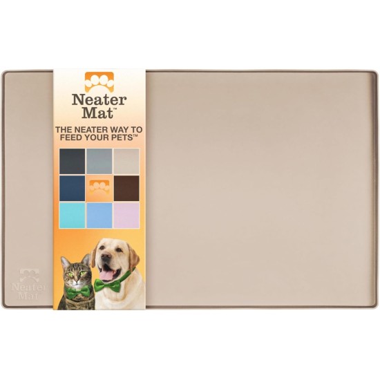 Neater Pet Brands Bowl Mat Dog and Cats Waterproof - Silicone Cat and Dog Bowl Mat - Feeding Mat Dog and Cats Protects Floors from Food and Water (40.6 x 25.5 cm, Cappuccino) Neater Pet Brands Bowl Mat Dog and Cats Waterproof - Silicone Cat and Dog Bowl Mat - Feeding Mat Dog and Cats Protects Floors from Food and Water (40.6 x 25.5 cm, Cappuccino)