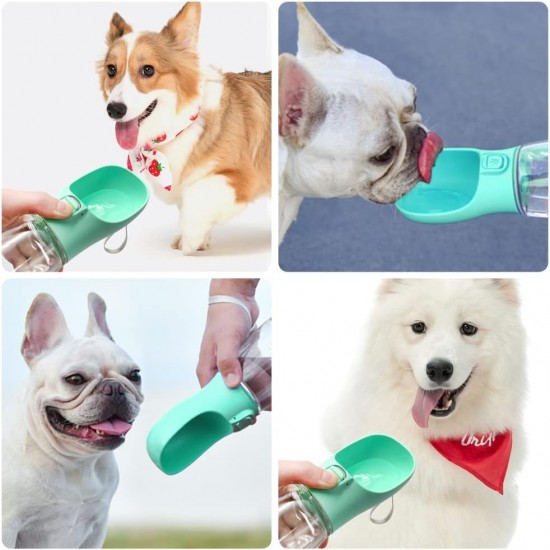 Newaner Dog Water Bottle, Leak-proof Portable Puppy Water Dispenser with Automatic Feeder for Pets, Cats, Outdoors, Hiking, Travel, Food Grade Plastic (550 ml, Green) Newaner Dog Water Bottle, Leak-proof Portable Puppy Water Dispenser with Automatic Feeder for Pets, Cats, Outdoors, Hiking, Travel, Food Grade Plastic (550 ml, Green)
