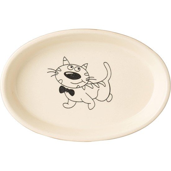 Nobby 73638 Ceramic Cat Bowl Oval 17 x 11 x 2.5 cm, Brown/Beige Nobby 73638 Ceramic Cat Bowl Oval 17 x 11 x 2.5 cm, Brown/Beige