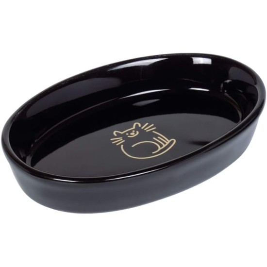 Nobby Cat Ceramic Bowl Oval Golden Cat Black 17 x 11 x 2.5 cm 0.12 L Pack of 1 Nobby Cat Ceramic Bowl Oval Golden Cat Black 17 x 11 x 2.5 cm 0.12 L Pack of 1