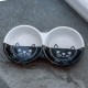 Nobby Cat Ceramic Double Bowl Face Black / White 22 x 11.5 x 3.5 cm Pack of 1 Nobby Cat Ceramic Double Bowl Face Black / White 22 x 11.5 x 3.5 cm Pack of 1