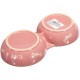 Nobby Ceramic Double Bowl for Cats, 22.0 cm, Pink / Beige Nobby Ceramic Double Bowl for Cats, 22.0 cm, Pink / Beige